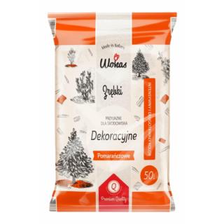 Zrębki drzewne dekoracyjne 50L pomarańczowe Wokas Premium Zrębki drzewne dekoracyjne 50L pomarańczowe Wokas Premium