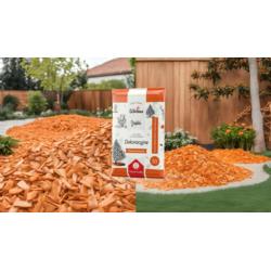 Zrębki drzewne dekoracyjne 50L pomarańczowe Wokas Premium Zrębki drzewne dekoracyjne 50L pomarańczowe Wokas Premium