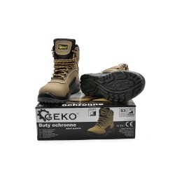 Buty robocze ochronne no.7 wysokie nubukowe S3 SRC (45) Geko G90542