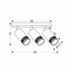 Lampa sufitowa czarna 3x15W GU10 Flin Candellux