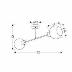 Lampa sufitowa czarna 2x40W E27 Amanda Candellux