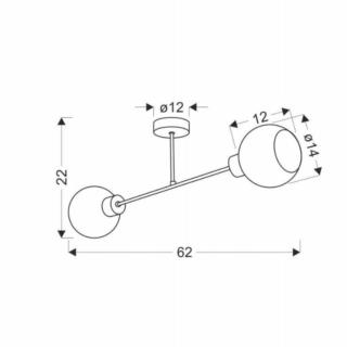 Lampa sufitowa czarna 2x40W E27 Amanda Candellux