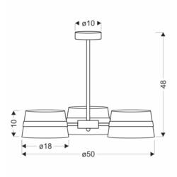 Lampa sufitowa czarna 3x40W E14 Demy Candellux