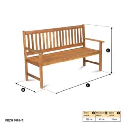 Ławka ogrodowa drewniana 122x85x57cm Fieldmann 50001893