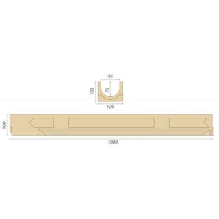 Korytko polimerobetonowe z rusztowaniem ocynkowanym 1000x125x100mm Bielbet 42szt/pal