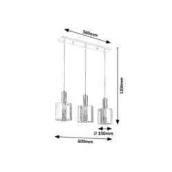 Lampa wisząca chromowa E27 3x60W Donati Rabalux 5250