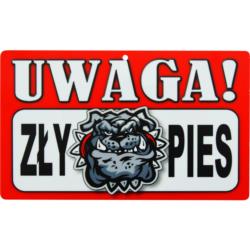 Znak ostrzegawczy Uwaga Zły Pies Metro