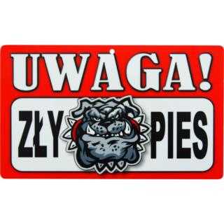 Znak ostrzegawczy Uwaga Zły Pies Metro