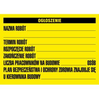 Tablica budowlana informacyjna Metro