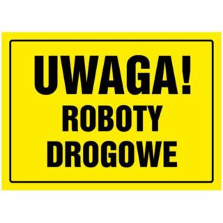 Tablica ostrzegawcza Roboty Drogowe Metro