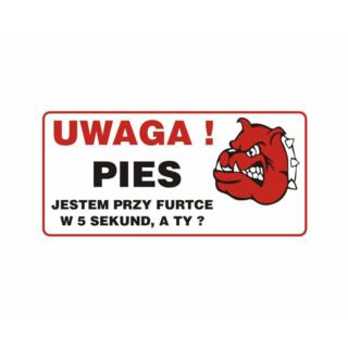 Tablica ostrzegawcza Uwaga Pies Metro