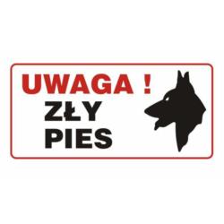 Tablica ostrzegawcza Uwaga Zły Pies Metro