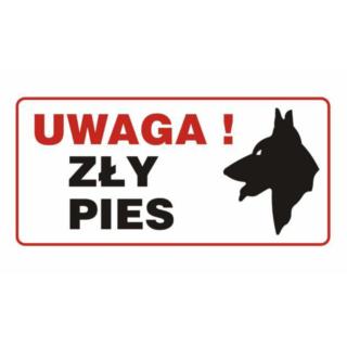 Tablica ostrzegawcza Uwaga Zły Pies Metro