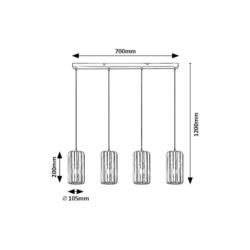 Lampa wisząca E27 4x40W Vaness Rabalux 72256