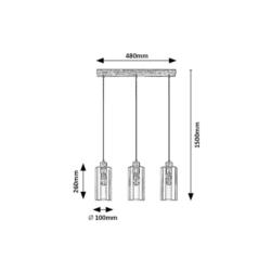 Lampa wisząca E27 3x25W Tanno Rabalux 72123