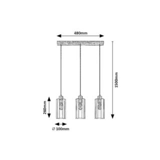Lampa wisząca E27 3x25W Tanno Rabalux 72123