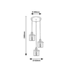 Lampa sufitowa czarna 3xE27 Eloisa Rabalux 71093