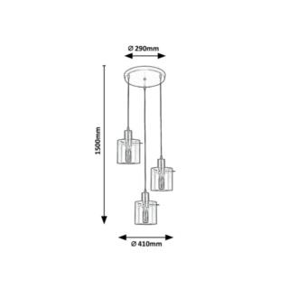 Lampa sufitowa czarna 3xE27 Eloisa Rabalux 71093