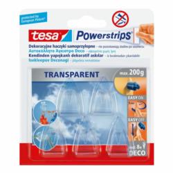 Haczyki samoprzylepny przezroczysty Powerstrips Tesa 58900 5szt/op