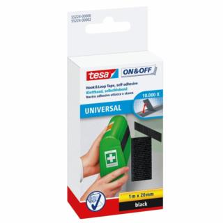 Rzep samoprzylepny czarny 20mm/1m On & Off Tesa