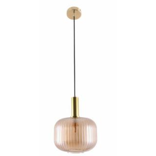 Lampa wisząca bursztynowy klosz Agora MD-1006 AM