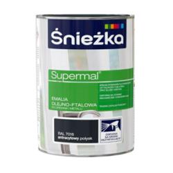 Emalia Olejno-Ftalowa Supermal Antracytowy Połysk Ral7016 0,8L Śnieżka