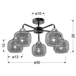 Lampa Sufitowa Ray Candellux E14 5x40W Srebrna 35-67104