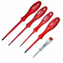 Zestaw wkrętaków izolowanych 1000V z próbnikiem Rexxer RA-04-258 4szt/op