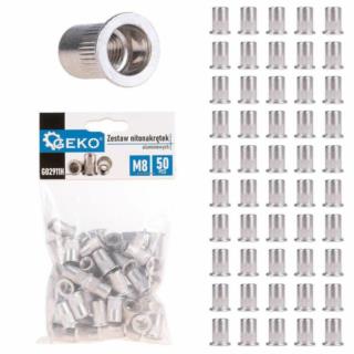 Nitonakrętki aluminiowe M5 0,5-2,5mm Geko G02911E 50szt/op