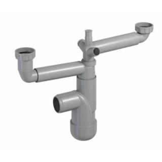 Półsyfon zlewozmywakowy 2-komorowy 1 1/2" Crudo CR-PZBPR-40/50