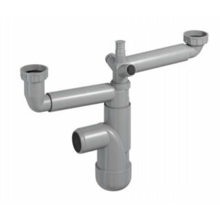 Półsyfon zlewozmywakowy 2-komorowy 1 1/2" Crudo CR-PZBR-40/50