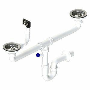 Syfon do zlewu dwukomorowego rurowy 90mm Tycner 2657