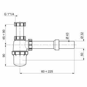 Syfon umywalkowy 1 1/4"x32mm Wirquin 31580101