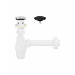 Syfon umywalkowy Quick Clac z dwoma grzybkami chrom-czarny mat 30724762