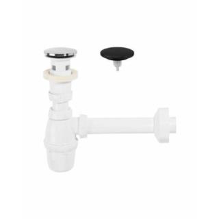 Syfon umywalkowy Quick Clac z dwoma grzybkami chrom-czarny mat 30724762 Syfon umywalkowy Quick Clac z dwoma grzybkami chrom-czarny mat 30724762