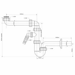 Syfon umywalkowy rurowy 1 1/4"x32mm Mcalpine HC4PF-32SPSW