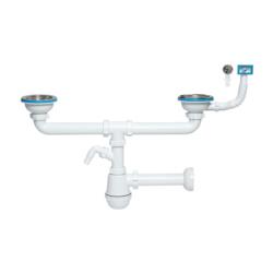 Syfon zlewozmywakowy dwukomorowy rurowy Tycner 1236