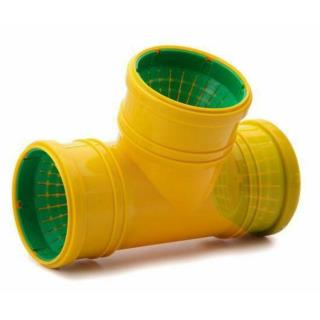 Trójnik drenarski 80/110mm 90° żółto-zielony Karmat
