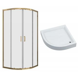 Kabina Pryszn.Półokrągła Inagold 90X90 Kp-Inagold-90-T-Sz Z Brodzikiem  Liveno