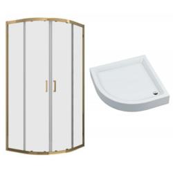 Kabina Pryszn.Półokrągła Inagold 90X90 Kp-Inagold-90-T-Sz Z Brodzikiem  Liveno