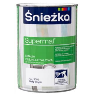 Emalia Olejno-Ftalowa Supermal Biały Połysk 0,8L Śnieżka