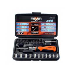 Zestaw końcówek wkrętakowych i nasadowych z uchwytem Rexxer RA-04-263 14szt/op