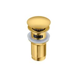 Korek umywalkowy Balneo mosiężny klik-klak model C złoty z przelewem