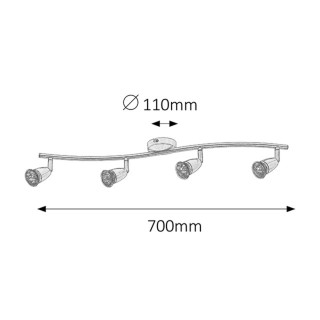 ŻYRANDOL SPOT NORMAN GU10 4x50W CHROM/SATYNA 5994