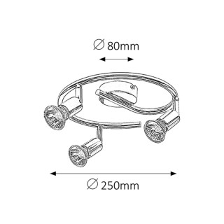 ŻYRANDOL SPOT NORTON GU10 4x50W CHROM 6048