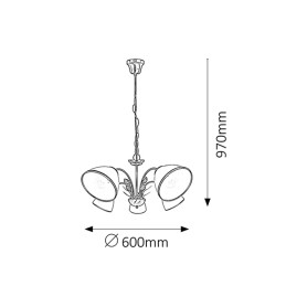 ŻYRANDOL ALETTA E14/5x40W BRĄZ  2780