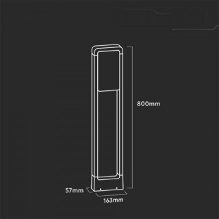 SŁUPEK OGRODOWY 10W LED SAMSUNG CHIP VT-33 3000K 900lm CZARNY