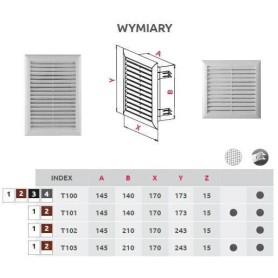 KRATKA WENTYLACYJNA 14x21 BIAŁA  T103