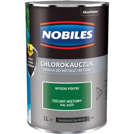 Emalia Nobiles Chlorokauczuk ZIELONY MIĘTOWY 1L RAL6029