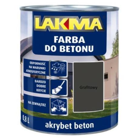 FARBA DO BETONU AKRYBET GRAFITOWA 0,8L LAKMA